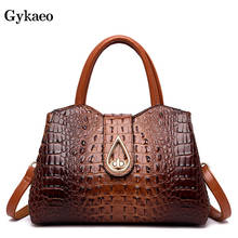 Gykaeo Winter European and American Style Street Fashion Tote Bags Handbags Women Famous Brands Crocodile Pattern Shoulder Bag 2024 - buy cheap