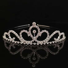 New Crown Tiaras Little Girl Hair Accessories Girls Shining Rhinestone Crown Wedding Tiaras 2024 - buy cheap