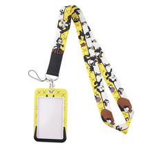 BG513 Cute Cat New Fashion Anime Lanyard Credit Card ID Holder Student Women Bank Bus Business Card Cover Badge 2024 - buy cheap