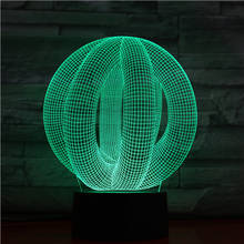 Holograma de luz LED 3D con diseño en espiral para el hogar, lámpara de decoración con 7 colores que cambian, diseño abstracto, 1423 2024 - compra barato
