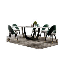 Conjunto de Sala de Jantar Móveis Para Casa de madeira sólida moderna minimalista mesa de jantar de mármore mesa de jantar e cadeiras 6 muebles comedor 2024 - compre barato