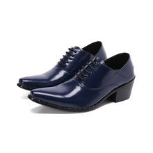 Туфли-оксфорды мужские классические, натуральная кожа, высокий каблук, формальные, свадебные наряды 2024 - купить недорого
