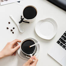 Criativo copo de café cerâmica inglaterra estilo conjunto chá da tarde simples flor copos latte com colher café caneca chá do agregado familiar 2024 - compre barato