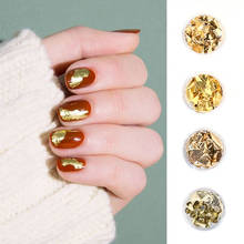 Gold Foil Nail Art Imitaition Gold Flake Siver Leaf Leaves Nail Beauty Rose Gold Gilding DIY Art Craft Colorful Gold Leaf Flakes 2024 - buy cheap