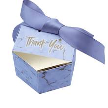 Bolsa de regalo para caramelos de papel de boda hexagonal de plata, con Ribbobn, regalos de boda, caja para suministros de fiesta de Baby Shower 2024 - compra barato