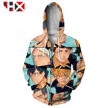 HX Popular Anime Haikyuu Volleyball Club Men Women 3D Print Zip Hoodie Sweatshirt Streetwear Harajuku Hip Hop Tops HX583 2024 - buy cheap