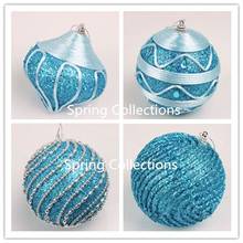 10pcs/lot 8cm Blue series High-grade Christmas Tree Decor Ball Xmas Party Hanging Ball Ornament for Home Christmas ball 2024 - buy cheap
