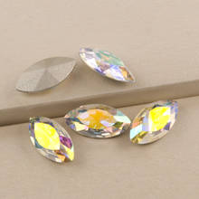 Cristal AB 4200 Strass Navette, cristal AURORE BOREALE, arte de uñas, gemas artesanales para coser diamantes de imitación para joyería, costura de ropa 2024 - compra barato