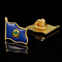 Pin y broches esmaltados Multicolor del estado de Vermont, bandera, Pin de solapa, adornos con ondas 3D, insignia de broche 2024 - compra barato