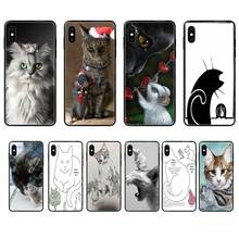 Great Black Soft TPU Phone Cover Case Capa Cute Mouse Cat For Xiaomi Redmi 3S 4X 4A 5 5A 6 6A 7 7A 8 8A 8T 9 9A K20 K30 S2 Y2 2024 - buy cheap