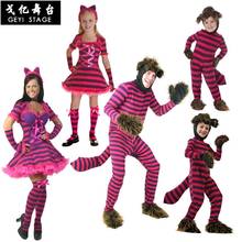Disfraz de gato de Cheshire para adultos y niños, disfraz de Alicia en el país de las Maravillas, disfraz de Halloween, fiesta 2024 - compra barato