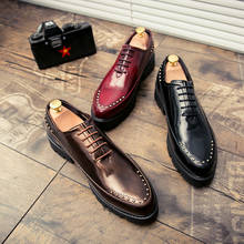 Novo estilo britânico marca para a primavera e outono 2020 sapatos masculinos marca designer de alta qualidade luxurylace-up sapatos de couro 2024 - compre barato