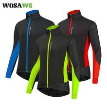 Мужская зимняя теплая велосипедная куртка WOSAWE, велосипедная одежда, ветрозащитная Водонепроницаемая Джерси с длинным рукавом для горного велосипеда 2024 - купить недорого