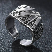 Novo vintage cartão de jogo anel ajustável anéis masculinos poker hiphop rock rua cultura moda na moda homem jóias presente anillos 2024 - compre barato
