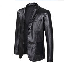 Jaqueta de couro masculina plus size, casaco masculino com botão e botão, moda externa para primavera/outono 2021, 5xl 6xl 7xg 2024 - compre barato