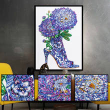5D DIY Special Shaped Diamond Painting Purple Flower Shoes Mosaic Kit Rhinestone Drawing Picture Set Home Decoration Craft 2024 - buy cheap