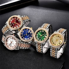 Moda na moda hip hop masculino relógios de pulso retro luxo diamante aço banda calendário quartzo relógio de negócios homem relogio masculi 2024 - compre barato