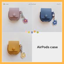 Estojo de couro para airpods 1 e 2, capa de luxo, cobertura fofa de desenho animado, apple, capa para airpods 2024 - compre barato