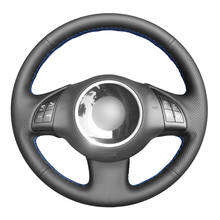 Black PU Faux Leather Hand-stitched Car Steering Wheel Cover for Fiat 500 2007-2015 500e 2014-2018 500C 2014-2017 2024 - buy cheap