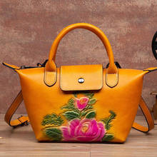 Handbag women's leather Tote Bag Quality Cowhide Leather Women's bag сумки 2021 женские бренд bolsos para mujer сумки 2024 - buy cheap