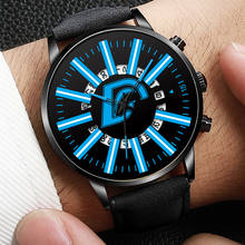 Relógio masculino luxuoso com pulseira de couro, relógio em aço inoxidável com calendário em malha, relógio esportivo para negócios, quartzo 2024 - compre barato