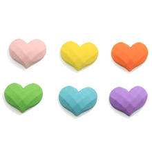 Popular Matte Color Faceted Heart Flatback Resin Cabochons Ornaments For Earring Necklace Hair Bow Center Decor DIY 2024 - buy cheap