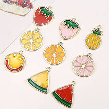 6pcs New Korean Cute Drop Earrings Series For Women Creative Fruit Earrings Strawberry Watermelon Lemon Pendant Diy Accessories 2024 - buy cheap