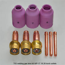 TIG Gas Lens KIT and Collets Alumina Nozzle Fit TIG Welding Torch PTA DB SR WP 17 18 26 Series 9PK 2024 - buy cheap