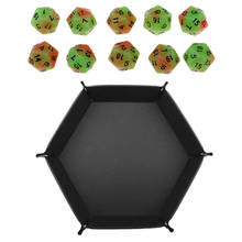 10pcs Multi-Sided Dice D20 Dices with Hexagon Dice Tray for Dungeons and Dragons RPG DND Board Game Accessories 2024 - buy cheap