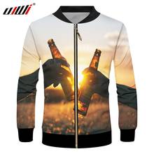 UJWI Men Casual Jackets Jacket Coats Outwear Cardigan Print with Zipper New Hiphop High Street Fresh Beer 3d Man 6XL Regular 2024 - buy cheap