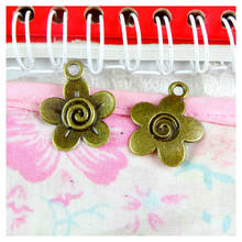 50PCS 22.8*19MM Antique Bronze Plated Flowers Charms Pendant DIY Jewelry Accessories 2024 - buy cheap