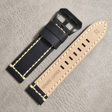20mm 22mm 24mm pulseira de relógio de couro genuíno preto azul faixa de relógio artesanal respirável pulseira clássico do vintage cinto 2024 - compre barato