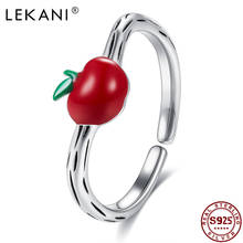 LEKANI S925 Sterling Silver Red Apple Shaped Creative Fine Design Rings For Women Trendy Jewelry Best Selling Valentine Day Gift 2024 - buy cheap