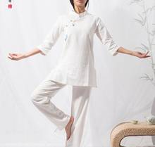 top quality cotton&linen Summer&spring yoga suits tai chi kung fu uniforms zen meditation lay clothing 2024 - buy cheap