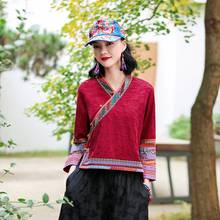 Ropa de estilo chino para mujer, Top Cheongsam, camisa tradicional china, Hanfu Blusa de algodón, Tops chinos TA2351 2021 2024 - compra barato
