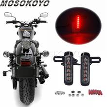 Kit de farol de freio auxiliar duplo led, vermelho, para motocicleta, lâmpada de corrida drl, para harley chopper honda yamaha suzuki cafe racer 2024 - compre barato