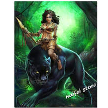 5D Diamond Painting African Beauty and Beast Leopard Mosaic Children Room Decoration Diamond Embroidery Art Cross Stitch Kits 2024 - buy cheap