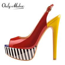 Onlymaker Platform Peep Toe Slingback High Heel Sandals Dress Wedding Party Sexy Shoes 2020 NEW Big Size Sandals US5~US15 2024 - buy cheap