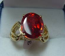 2 colors wholesale red/blue crystal 18kgp fashion ring(#7.8.9) 2024 - buy cheap