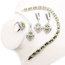 Conjuntos de joyería nupcial para mujer, collar, pendientes, anillo, colgante, pulseras, plata 925 2024 - compra barato