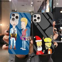 Funda de teléfono de dibujos animados Beavis y Butthead, vidrio templado suave personalizado para iPhone 11 Pro XR XS MAX 8X7 6S 6 Plus SE 2020 2024 - compra barato