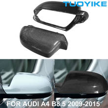 Lhd rhd tampa adesiva para retrovisor, em fibra de carbono, audi a4 b8.5/2009-2015, peça externa moldável 2024 - compre barato