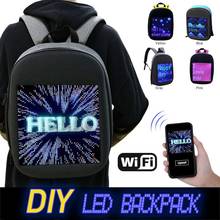 BackBag DIY Backpack Propaganda Custom Text Advertising School Express LED WIFI Nylon Fashion Mobile Phone APK 2024 - buy cheap