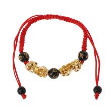 Pulsera de cuerda roja para el budismo, brazalete de seis palabras dorado Pi Xiu Kabbalah, protección ocular R7RF 2024 - compra barato