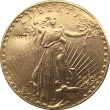 Оптовая Реплика 1913-D $20 St. Копия монеты с изображением гауденция 100% Копер производство позолоченные 2024 - купить недорого