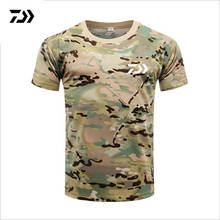 Мужская футболка DAIWA для рыбалки, летняя мужская камуфляжная одежда с коротким рукавом для рыбалки, Спортивная дышащая быстросохнущая одежда для рыбалки 2024 - купить недорого