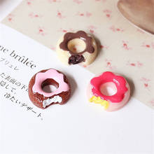Resin cabochon accessories bited donut diy mobile beauty material donuts resin jam doughnuts patch sticker hair bow diy 10pcs 2024 - buy cheap