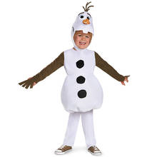 Luxury cozy plush cute kid Olaf Halloween costume for toddler kids favorite cartoon movie snowman party clothes 2024 - buy cheap