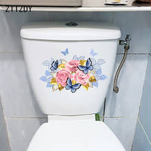 Zttzdy adesivos de parede 26cm x 16.9cm, folha de ouro, rosa, banheiro, decoração de banheiro, casa, parede de quarto 2024 - compre barato