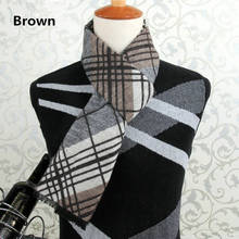 Winter Warm Man scarves Classic Business Scarf Blue Borwn plaid Stripe scarf Wedding Holiday Festival Gifts Jewelry Daddy's Gift 2024 - buy cheap